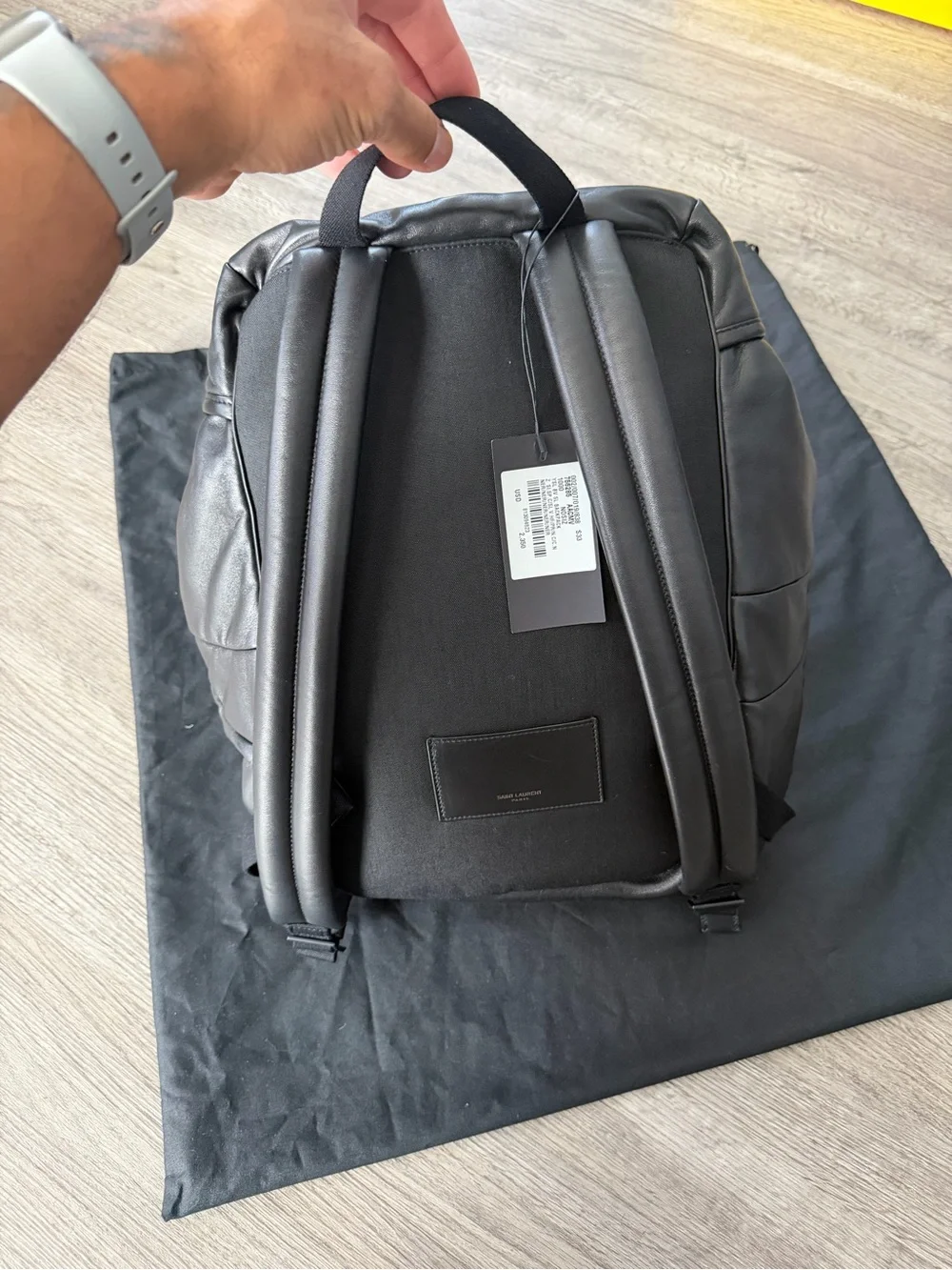 Saint Laurent YSL Black Leather Backpack NWT $2350